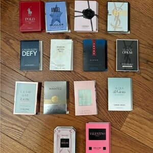 Perfume samples bundle 14pcs + makeup bag